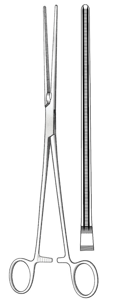 Pinza vascular De Bakey, recta - longitud = 27 cm / 10-1/2"