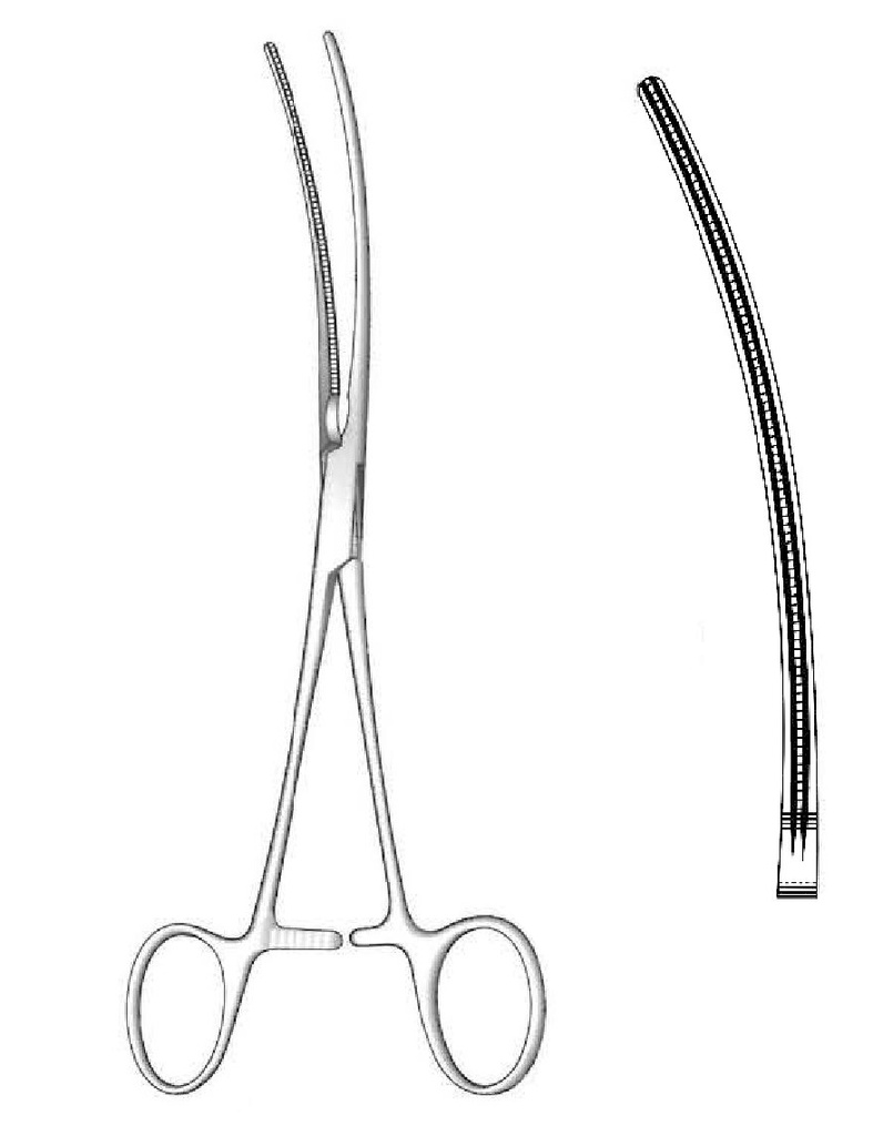 Multipular vascular clamp Bainbridge, curve - length = 18 cm / 7 "