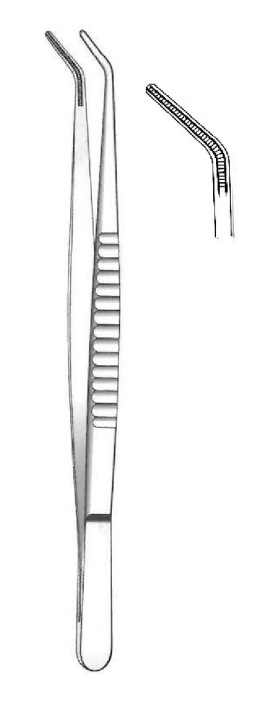 Pinza para disección atraumatica vascular De Bakey, curva, ancho = 2 mm - longitud = 30 cm / 12"