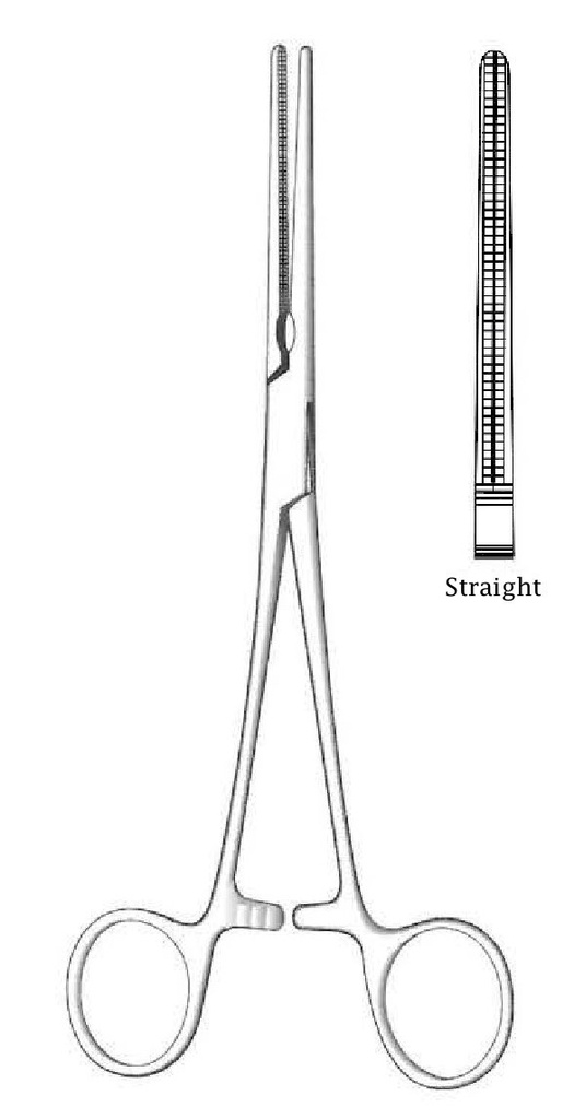 Pinza hemostática De Bakey-Pean, recta. 20.5 cm / 8"