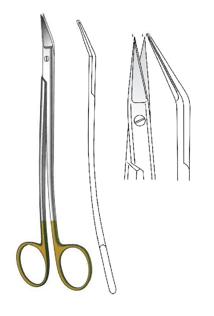 Tijera Dean, forma S, borde sierra, afilado, TC Gold - longitud = 17 cm / 6-3/4"