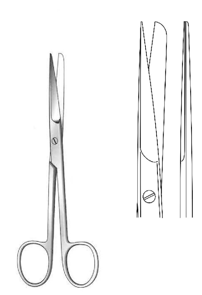 DeAver surgery scissors, straight - length = 14 cm / 5-1 / 2 "