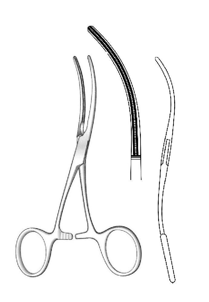 Vascular clamp Debakey, curve - length = 12 cm / 4-3 / 4 "