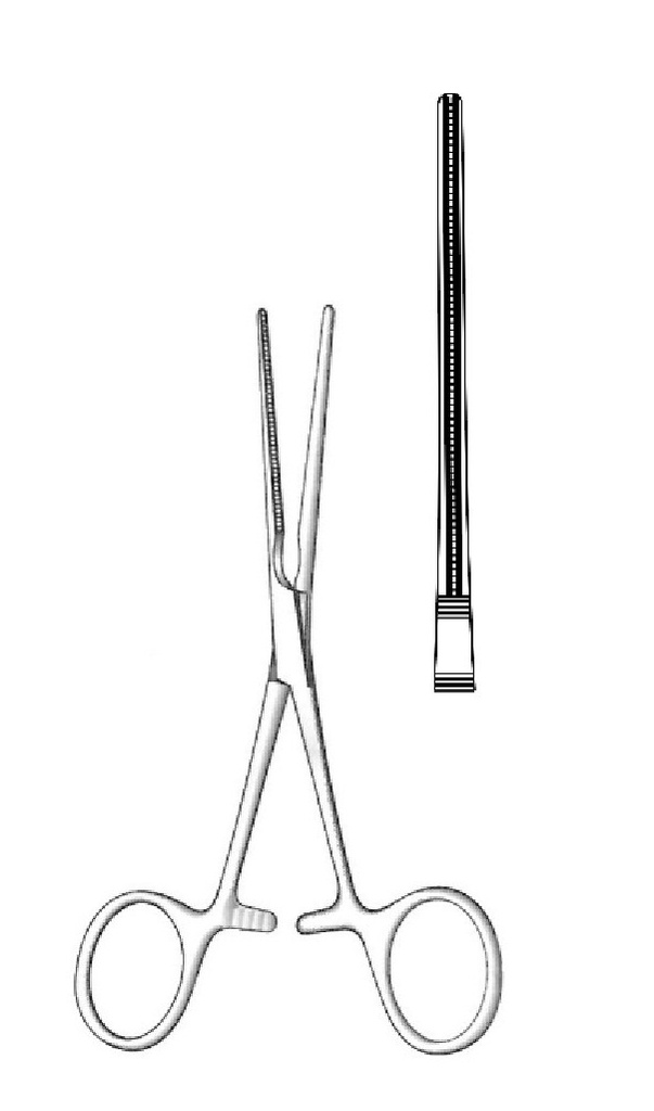 Vascular clamp Debakey, straight - length = 12 cm / 4-3 / 4 "