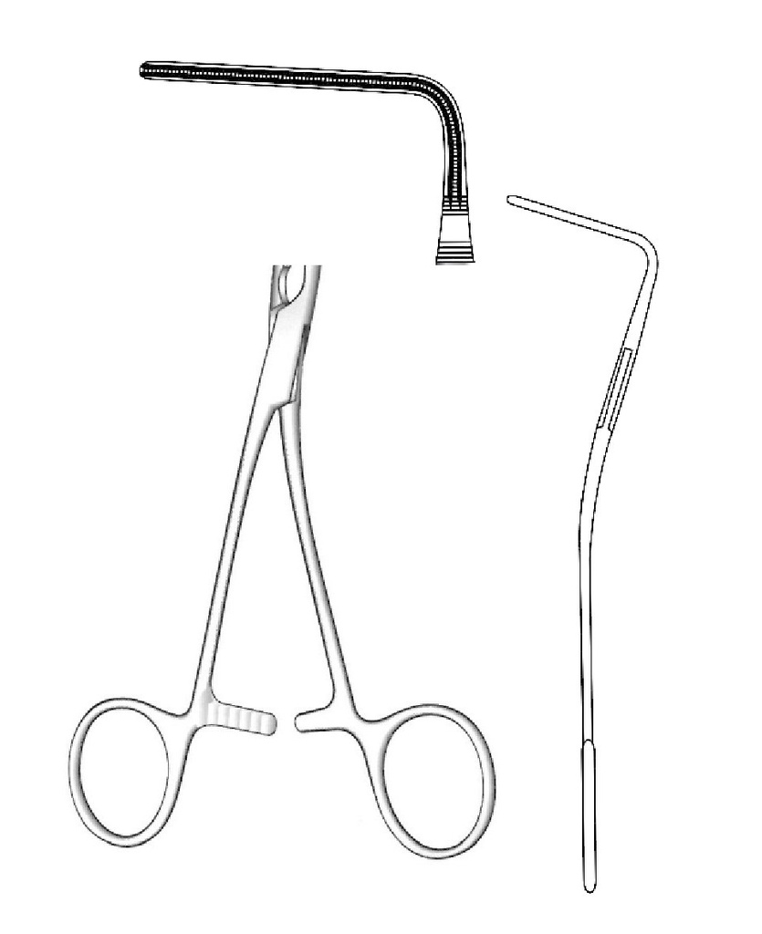 Pinza vascular Debakey, angulado - longitud = 15 cm / 6"