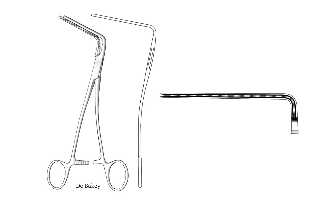 Vascular clamp Debakey, curve - length = 19 cm / 7-1 / 2 "