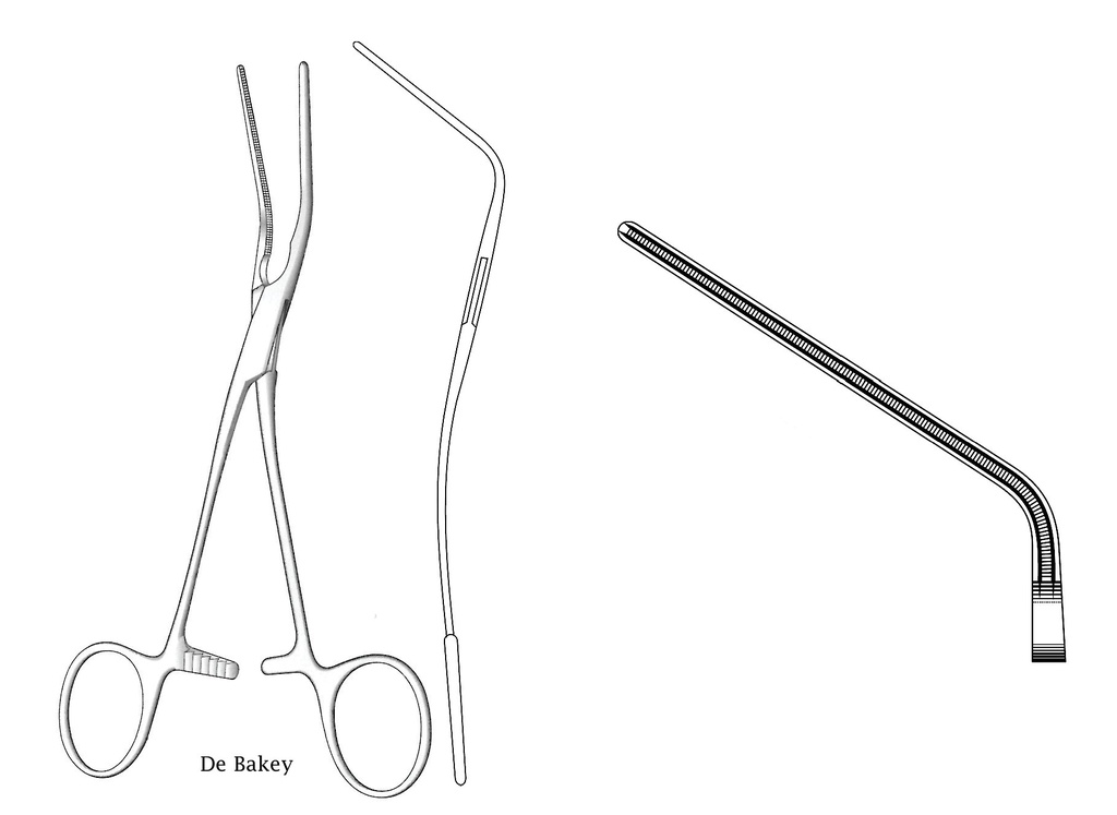 Pinza vascular Debakey, curva - longitud = 21 cm / 8-1/4&quot;