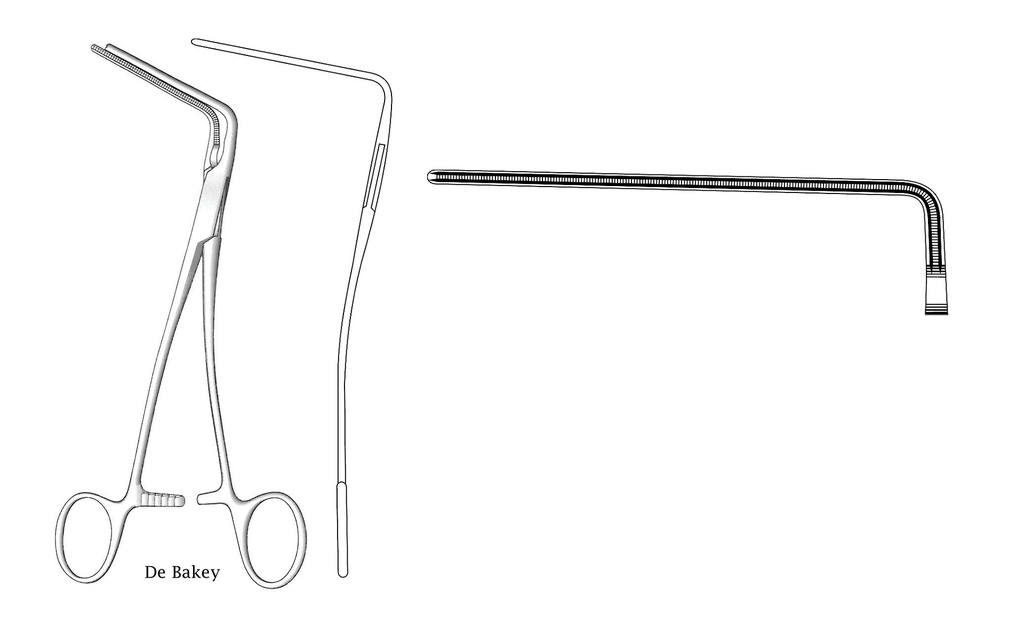 Pinza vascular Debakey, curva - longitud = 23 cm / 9"