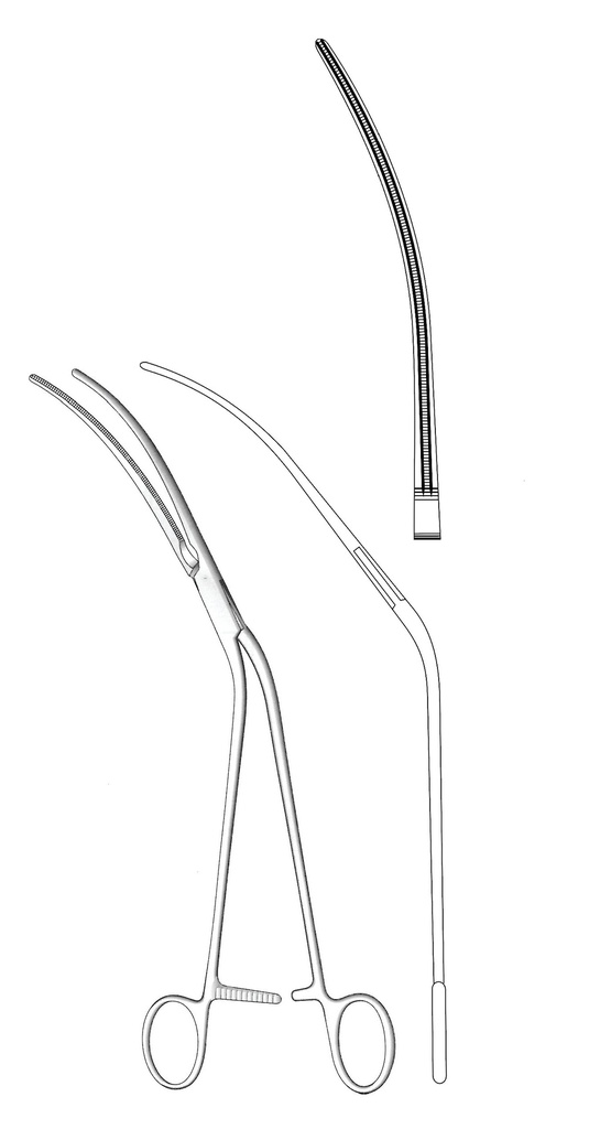 Pinza vascular Debakey, curva - longitud = 28 cm / 11"