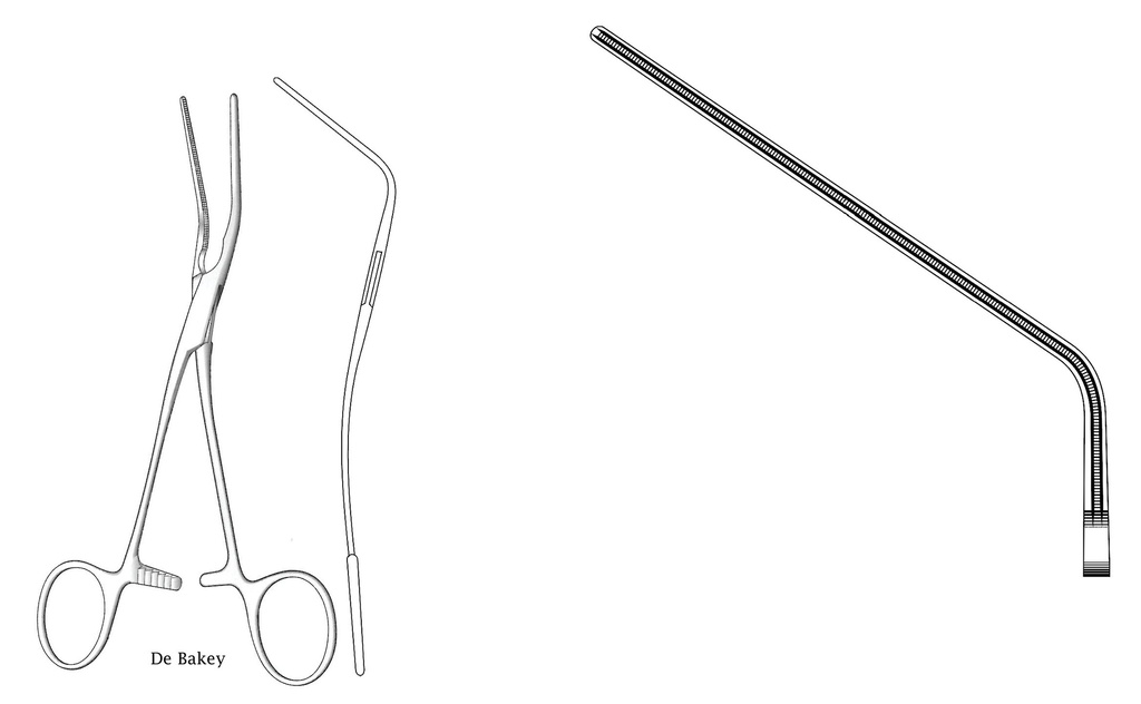Pinza vascular Debakey, curva - longitud = 29 cm / 11-3/4"
