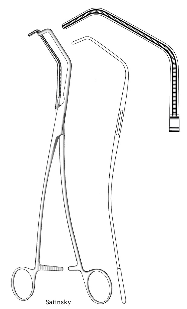 Pinza para oclusión tangencial Satinsky - longitud = 25 cm / 10"