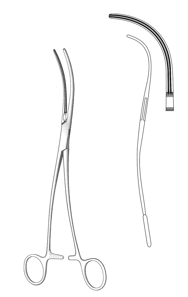 Aortica Debakey -Bahnson aneurysm clamp - length = 23 cm / 9 "