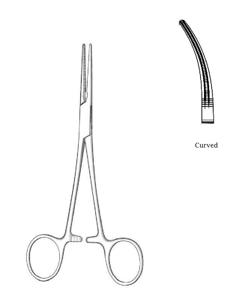 Debakey-Crile Hemostatic Forceps, curved - length = 14 cm / 5-1/2"