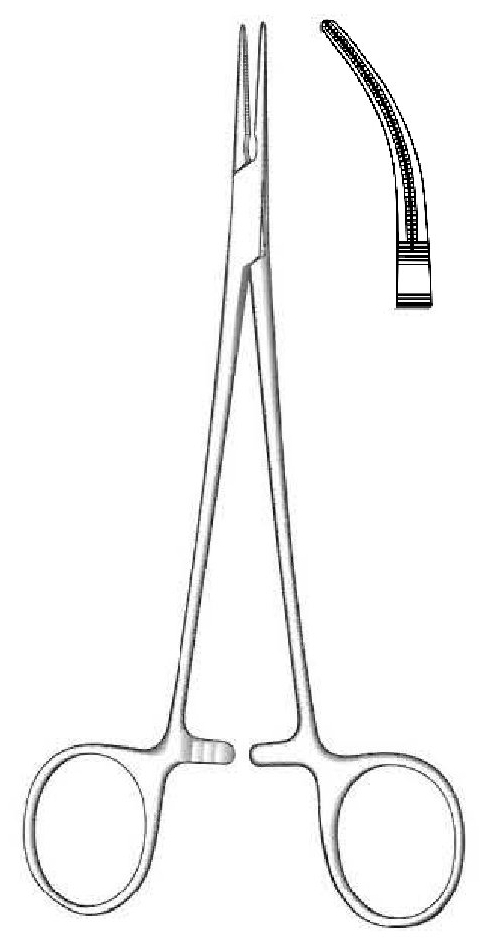 Debakey-Mosquito Hemostat, curved - length = 15 cm / 6"