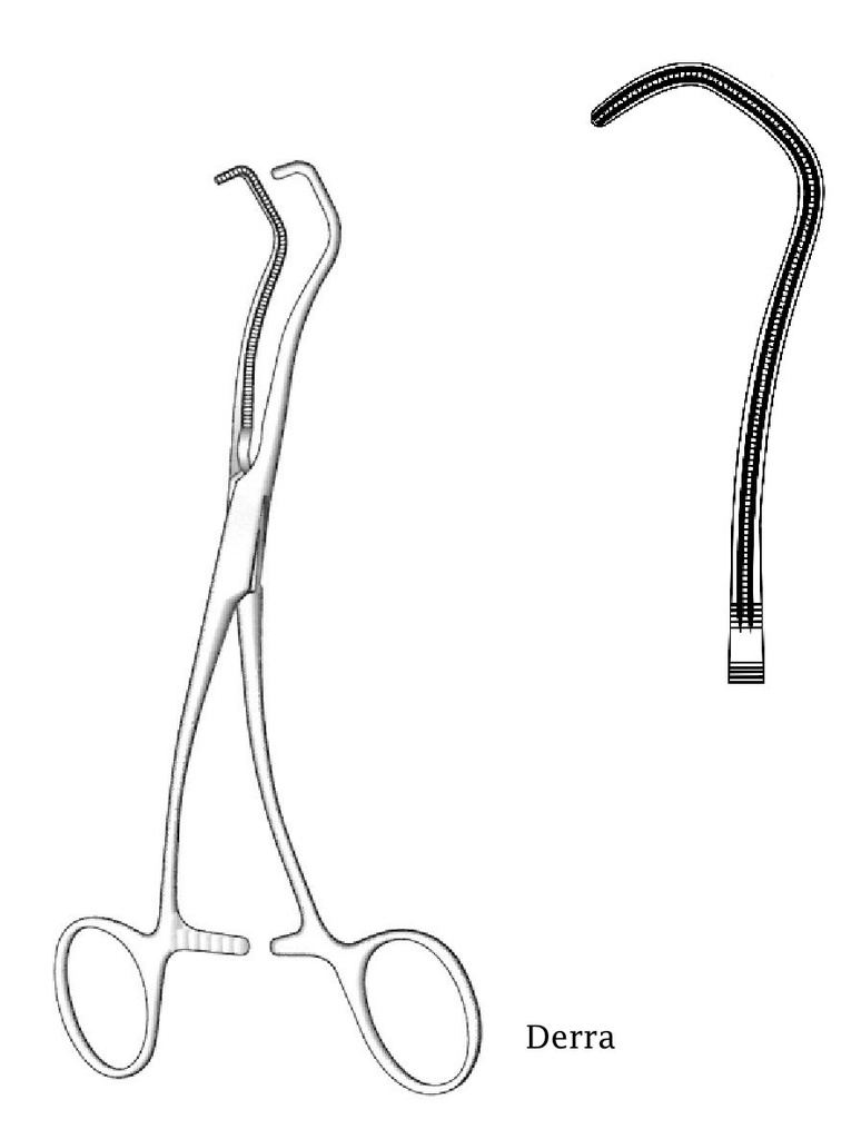 Pinza para anastomosis Derra - longitud = 17 cm / 6-3/4"
