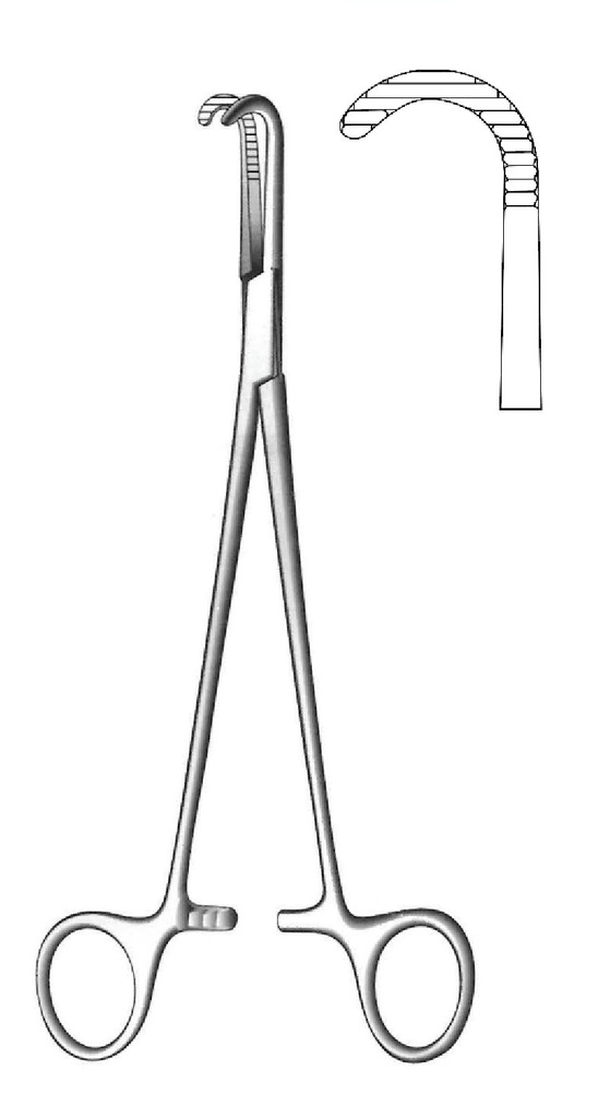 Pinza para conducto biliar Desjardins, curva fuerte - longitud = 21 cm / 8-1/4"