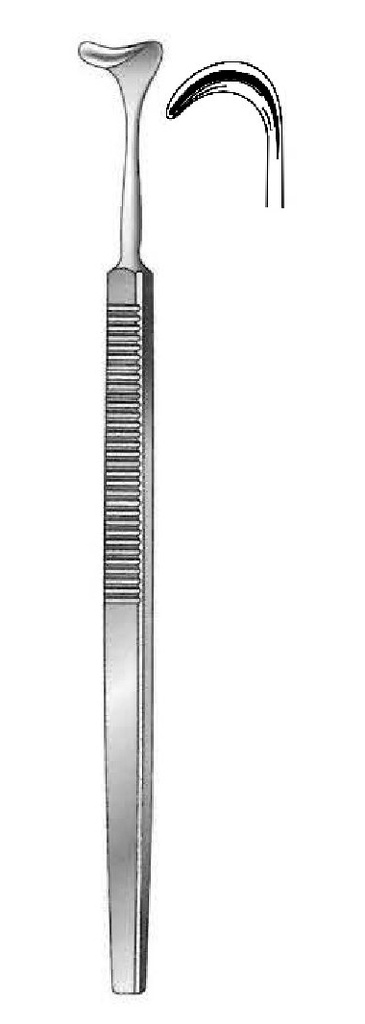 Separador para párpado Desmarres, ancho = 16 mm - longitud = 16 cm / 6-1/4"