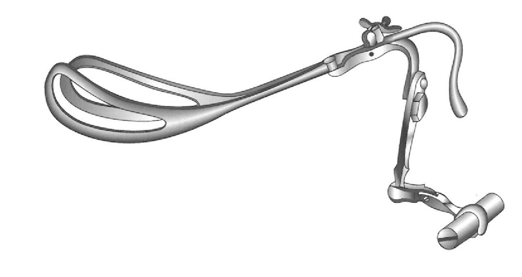 Obstetric clamp Dewey with traction axis - length = 35.5 cm / 14 "