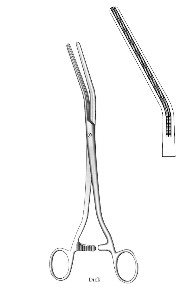 Pinza para histerectomía Dick - longitud = 26.5 cm / 10-1/2"