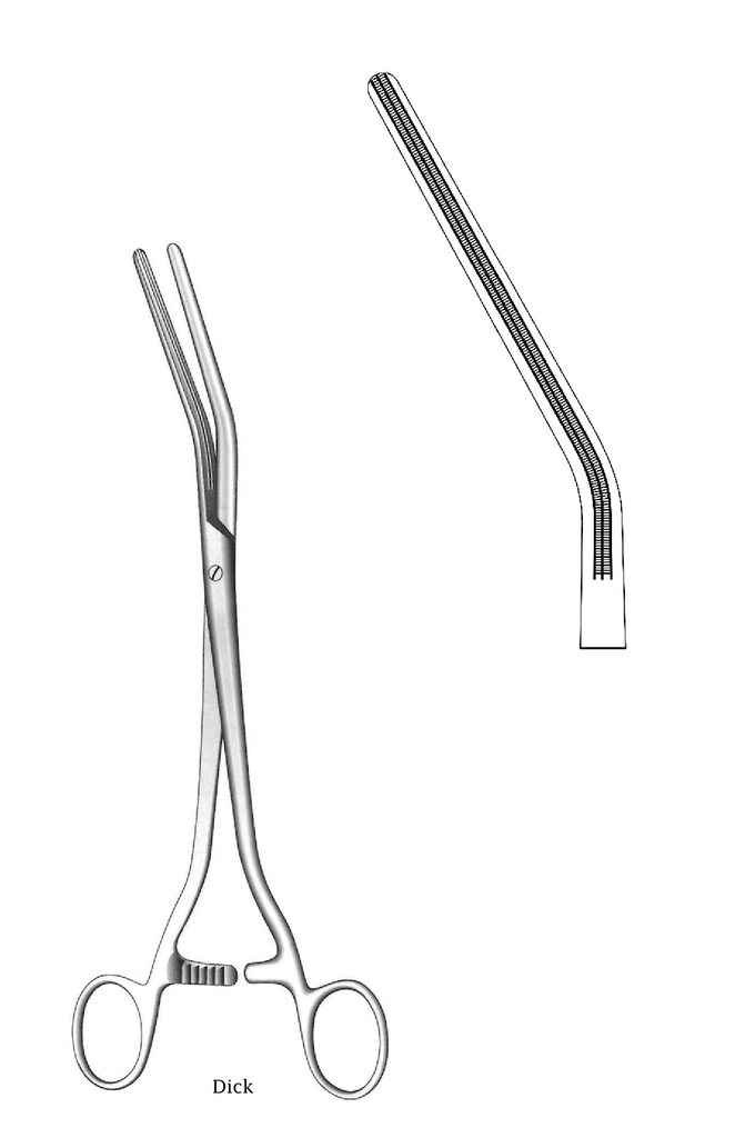 DICK hysterectomy clamp - length = 27 cm / 10-3 / 4 "