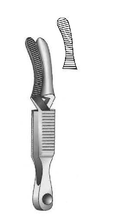 Pinza bulldog Dieffenbach, curva - longitud = 4.8 cm / 2"