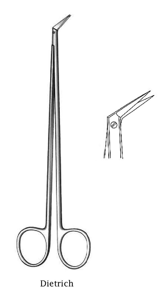 Tijera vascular Dietrich, ángulo = 60° - longitud = 17.5 cm / 7"