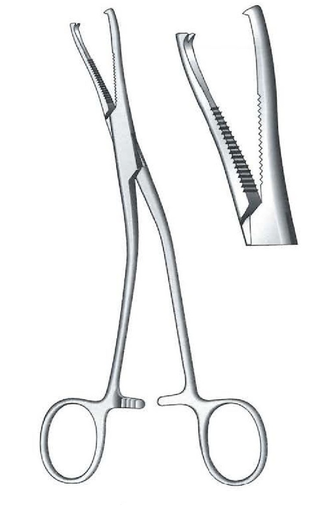 Pinza para sujeción hueso Dingmann, figura 1 - longitud = 18.5 cm / 7-1/4"