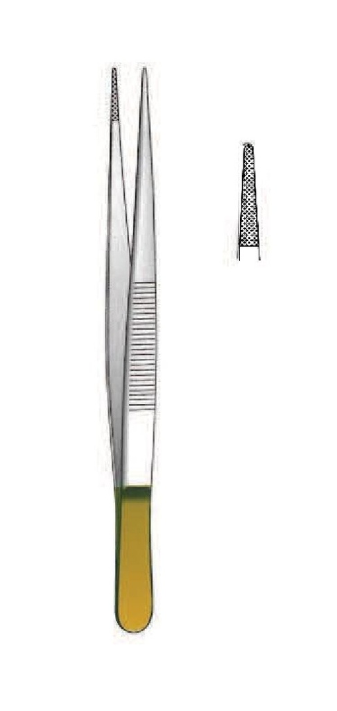 Pinza para disección, TC Gold - longitud = 14.5 cm / 5-3/4"