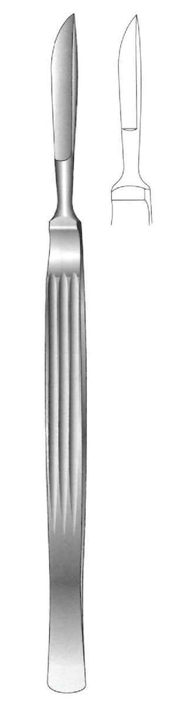 Cuchillo para disección, sólido con mango acanalado, figura 1 - longitud = 14.5 cm / 5-3/4"