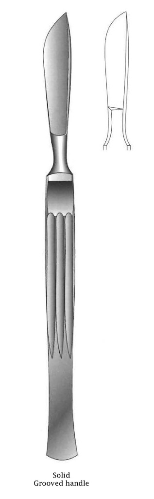 Dissection knife, solid with grooved handle, Figure 1 - Length = 15 cm / 6 "
