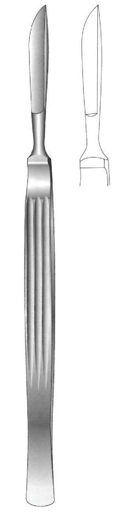 Dissection knife, solid with grooved handle, Figure 1 - Length = 15.5 cm / 6 "