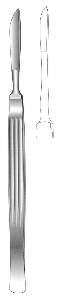Dissection knife, solid with grooved handle, Figure 3 - Length = 17 cm / 6-3 / 4 "
