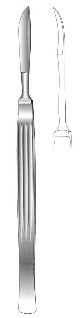 Cuchillo para disección, sólido con mango acanalado, figura 4 - longitud = 17 cm / 6-3/4"