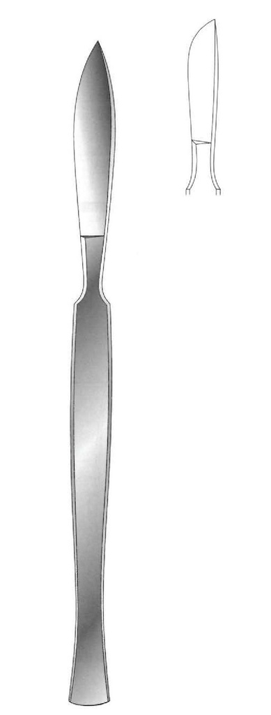 Cuchillo para disección, sólido con mango liso, figura 1 - longitud = 15 cm / 6"