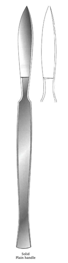 Cuchillo para disección, sólido con mango liso, figura 10 - longitud = 17 cm / 6-3/4"