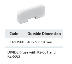 Sliding rail separator - 40 x 5 x 18 mm