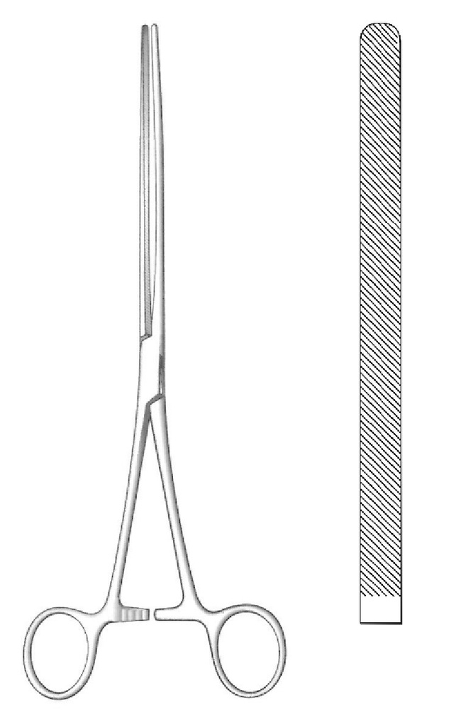 Doyen intestinal clamp, straight - length = 21 cm / 8-1 / 4 "