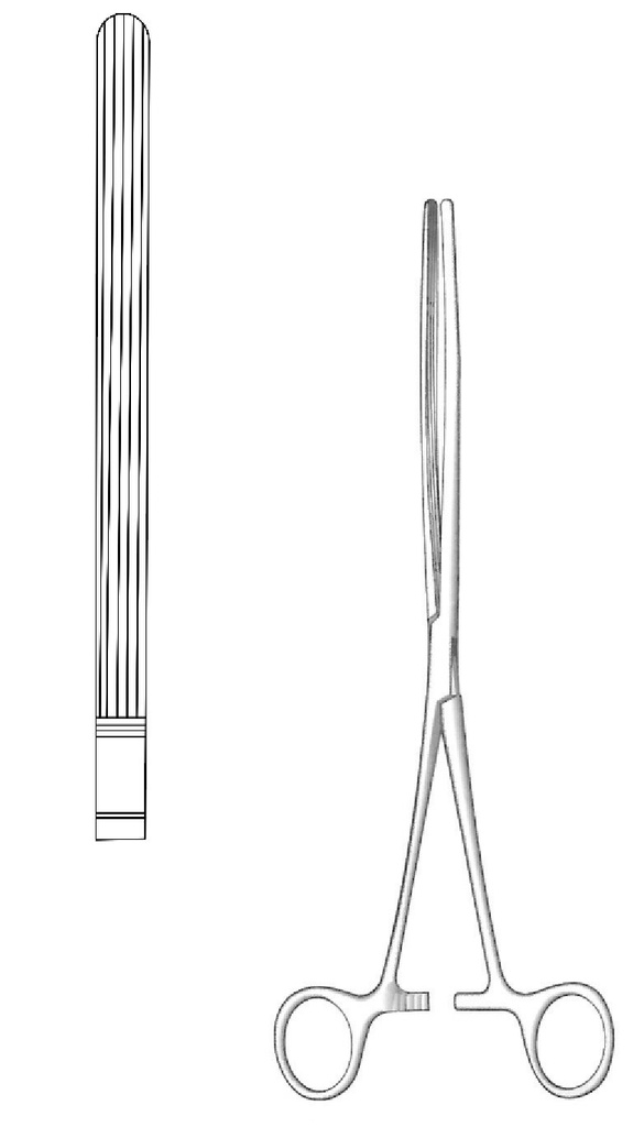 May-over intestinal clamp, straight-length = 24 cm / 9-1 / 2 "