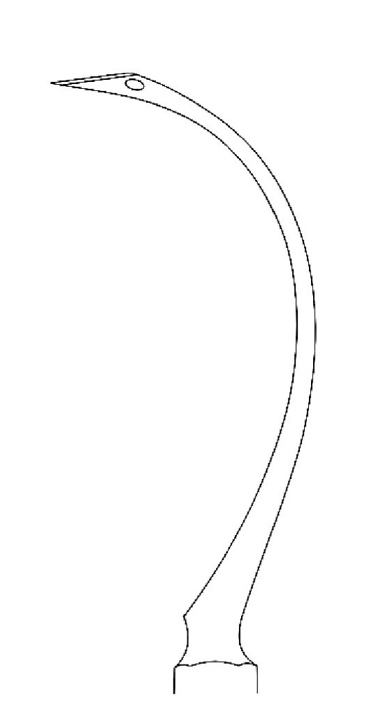 Aguja Reverdin, punta mediana - longitud = 20 cm / 8"