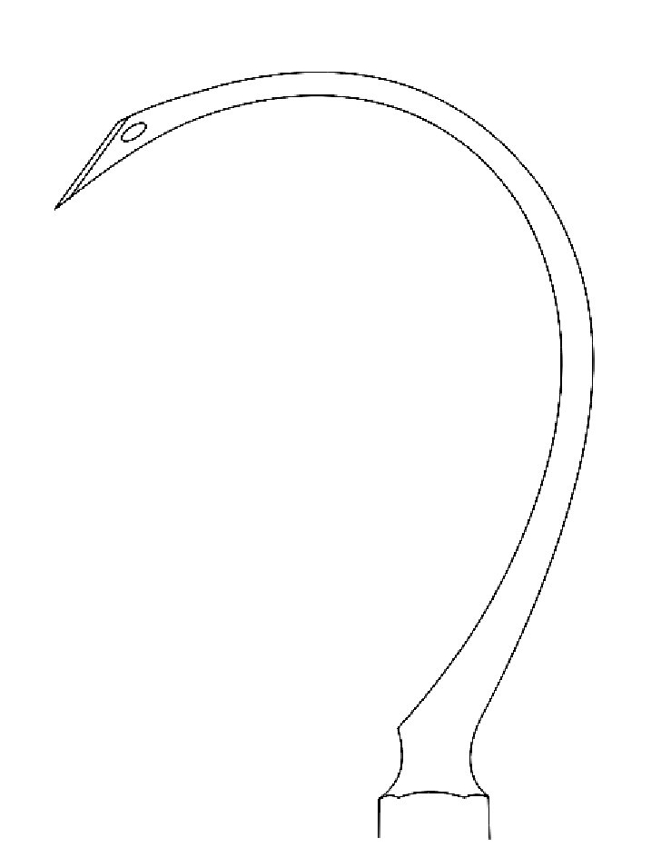 Aguja Reverdin, punta larga - longitud = 23 cm / 9"