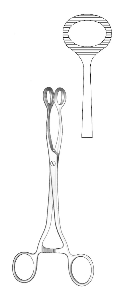 Pinza para pólipo uterino Doyen - longitud = 20 cm / 8"