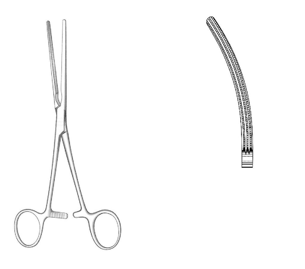 Pinza intestinal Doyen, curvada - longitud = 18 cm / 7"
