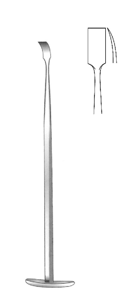 Osteótomo Dunn-Dautrey, ligera curva, valva = 6 mm - longitud = 17 cm / 6-3/4"