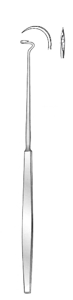 Needle for tonsils Dupuy-Weiss, left-length = 22 cm / 8-3 / 4 "