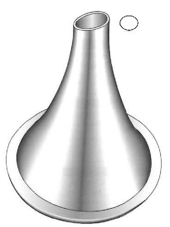 Espéculo para oído, extremo angulado, figura 2