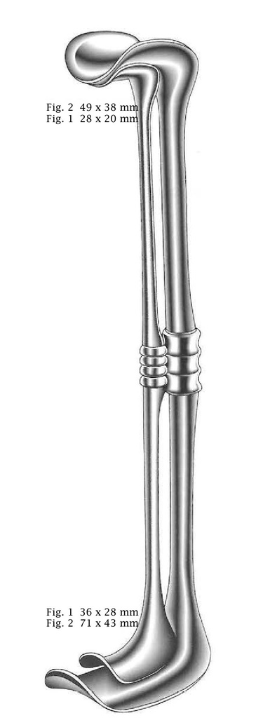 Separador de Richardson-Eastman, valvas = 28 x 20 mm y 36 x 28 mm - longitud = 26 cm / 10-1/4"