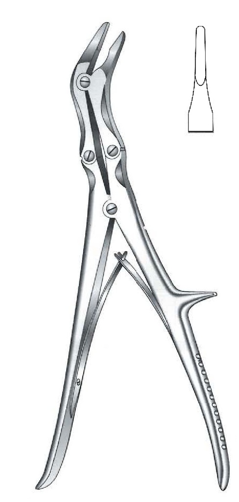 Pinza gubia Echlin, punta = 2 mm