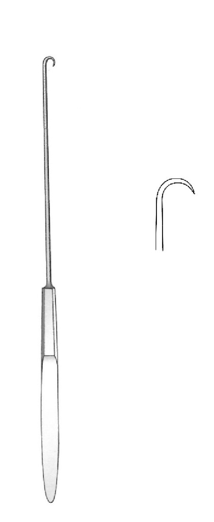 Gancho tenáculo uterino Emmett, media curvado, figura 4