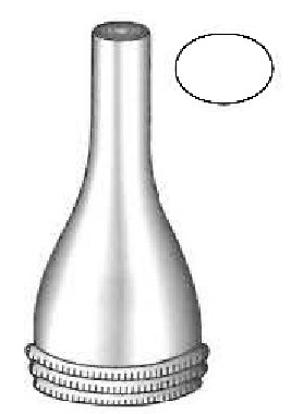 Erhardt ear speculum, oval, figure 2 - diameter = 5.5 mm