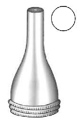 Erhardt ear speculum, circle, figure 3 - diameter = 6.5 mm